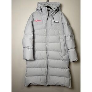 Peak Sport Womens Down Filled Puffer Coat WCBA Team Logo L Longline Hooded Parka